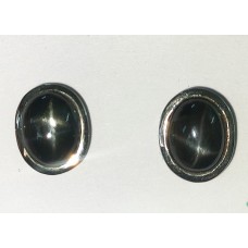 Stud Earrings Silver 925 Sterling Women Natural Black Star Gem Stone Handmade Gift E430